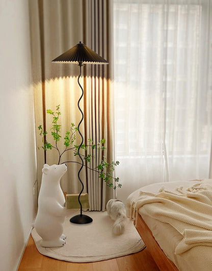 Modern Squiggle Floor Lamp with Adjustable Brightness and Energy-Effic