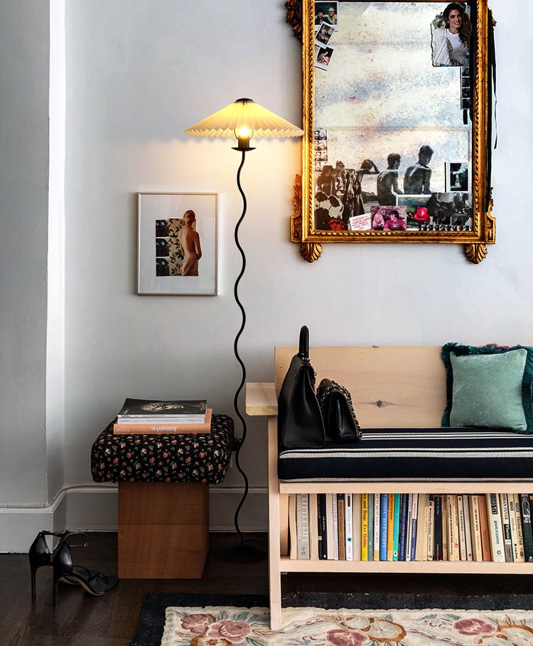 Modern Squiggle Floor Lamp with Adjustable Brightness and Energy-Effic