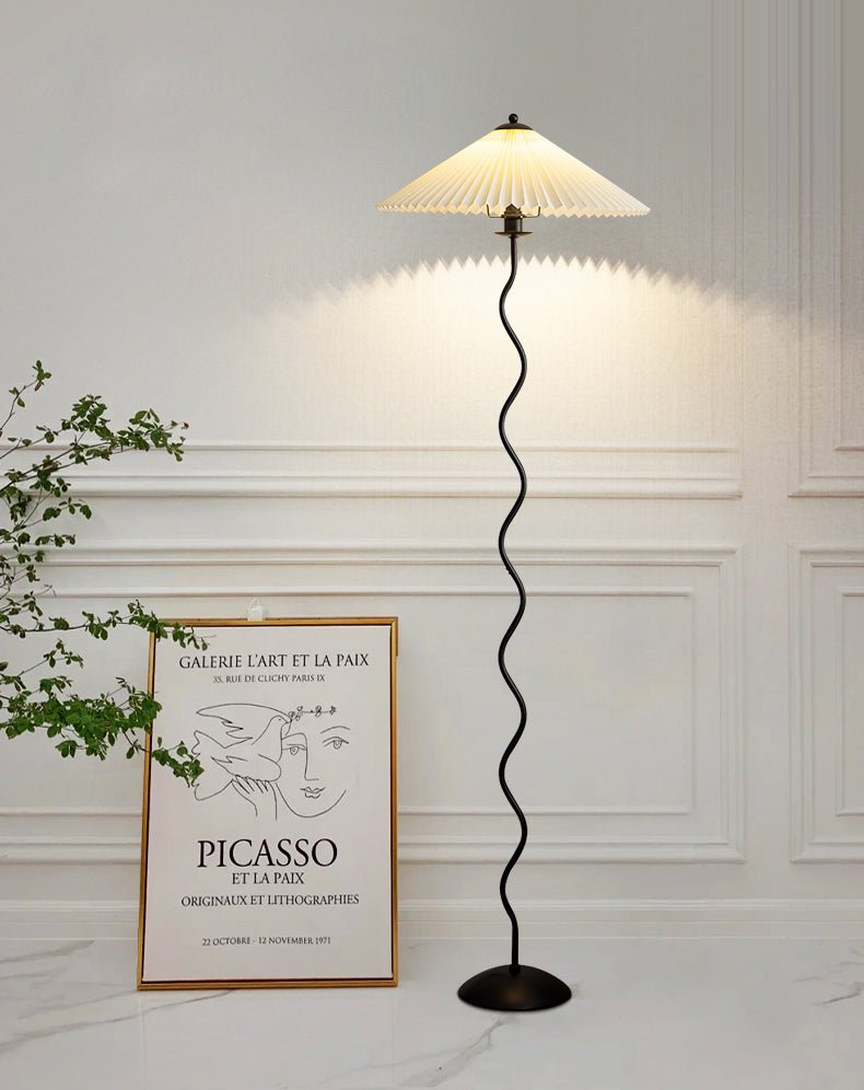 Modern Squiggle Floor Lamp with Adjustable Brightness and Energy-Effic
