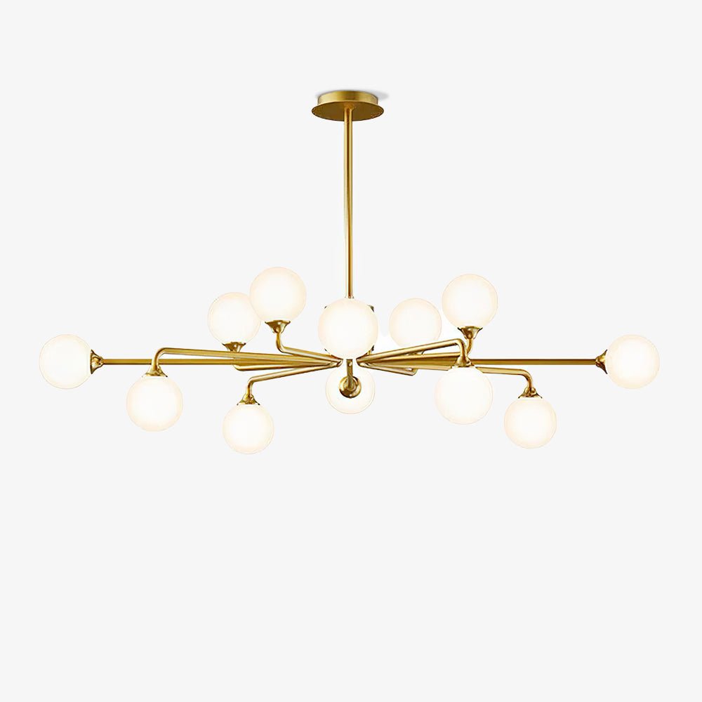Staggered Glass Globes Chandelier - Modern Design, Adjustable Height