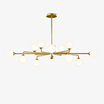 Staggered Glass Globes Chandelier - Modern Design, Adjustable Height