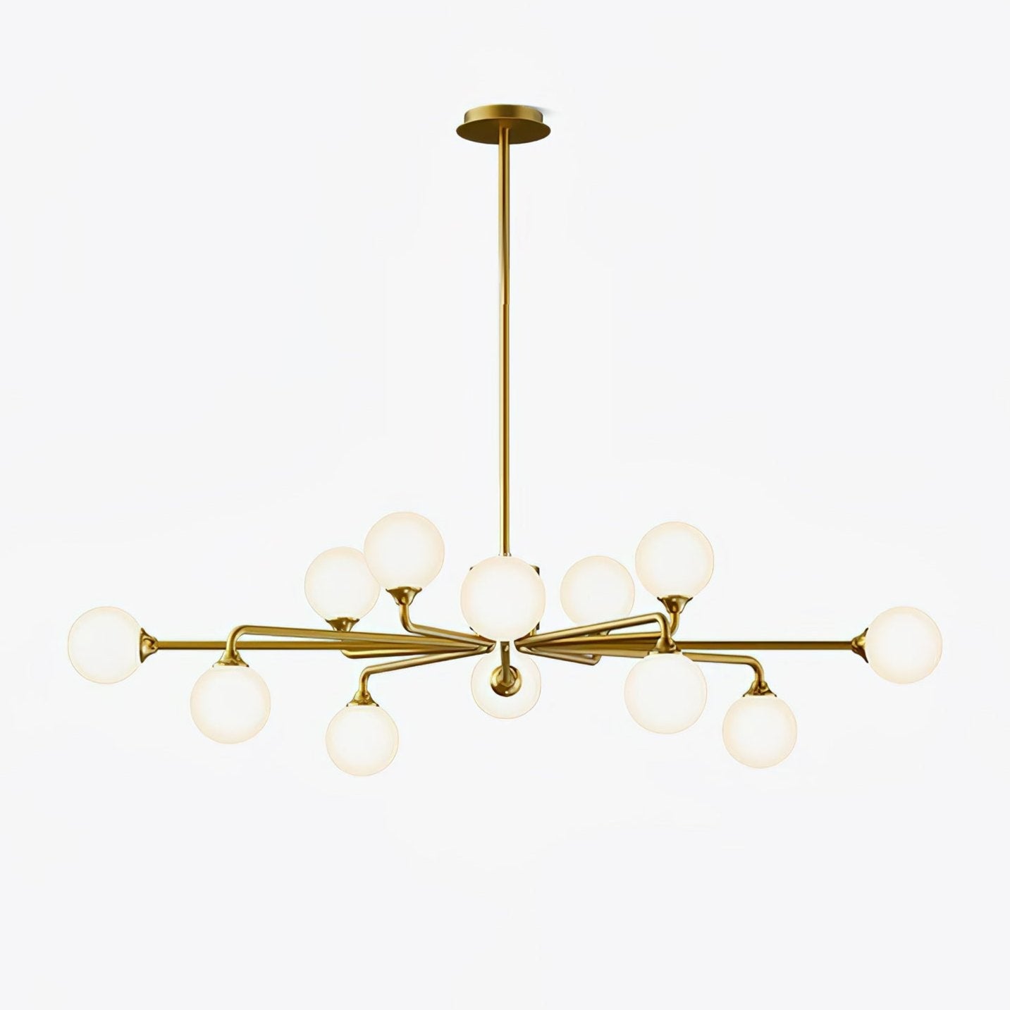 Staggered Glass Globes Chandelier - Modern Design, Adjustable Height