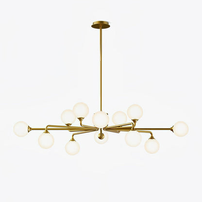 Staggered Glass Globes Chandelier - Modern Design, Adjustable Height