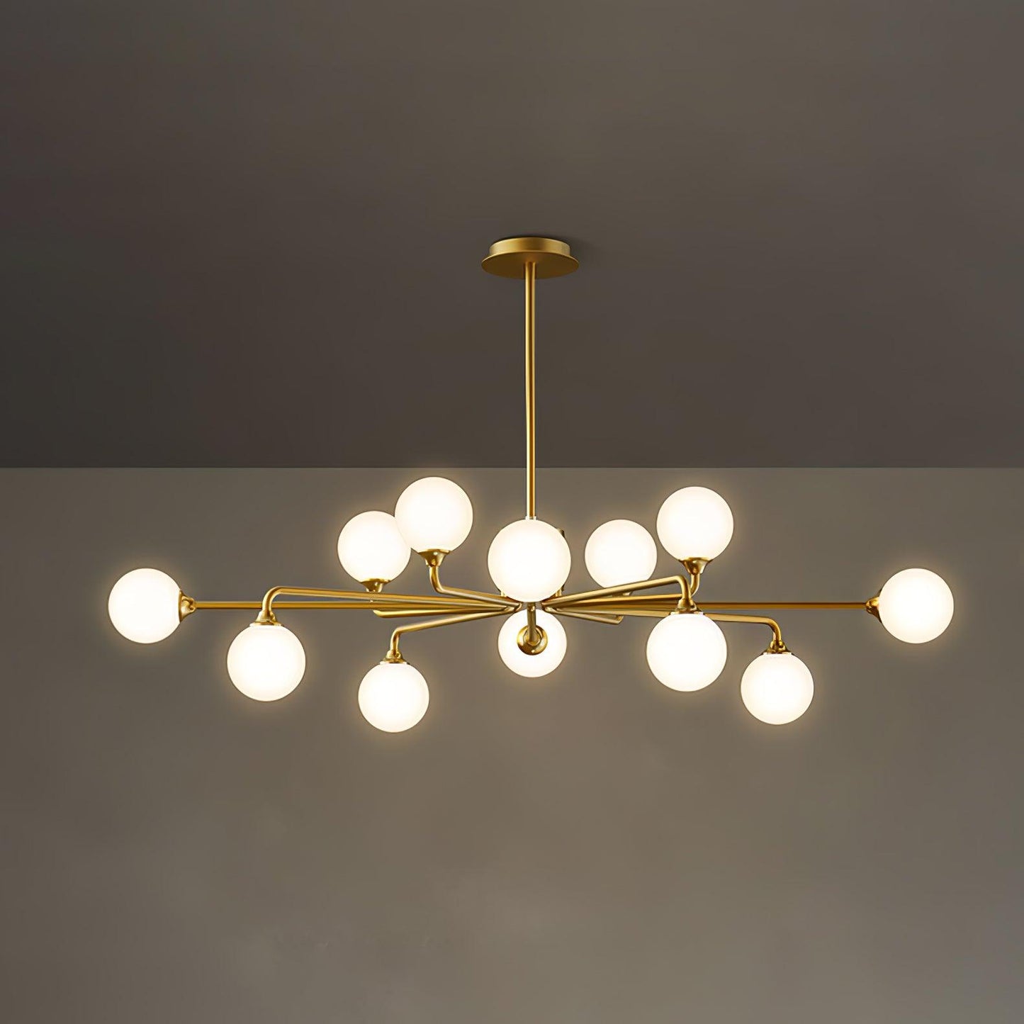 Staggered Glass Globes Chandelier - Modern Design, Adjustable Height