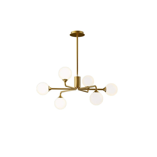Staggered Glass Globes Chandelier - Modern Design, Adjustable Height