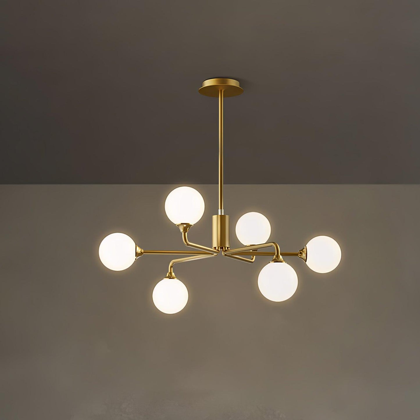 Staggered Glass Globes Chandelier - Modern Design, Adjustable Height