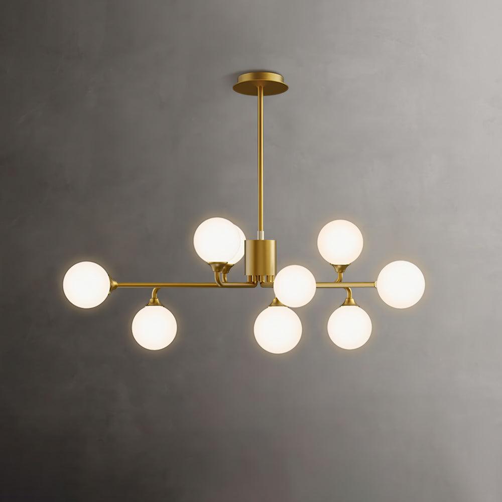 Staggered Glass Globes Chandelier - Modern Design, Adjustable Height