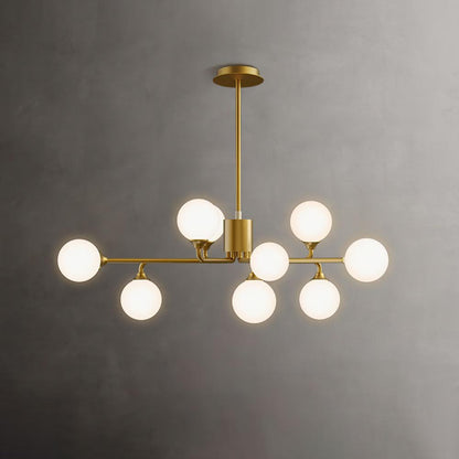 Staggered Glass Globes Chandelier - Modern Design, Adjustable Height