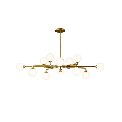 Staggered Glass Globes Chandelier - Modern Design, Adjustable Height