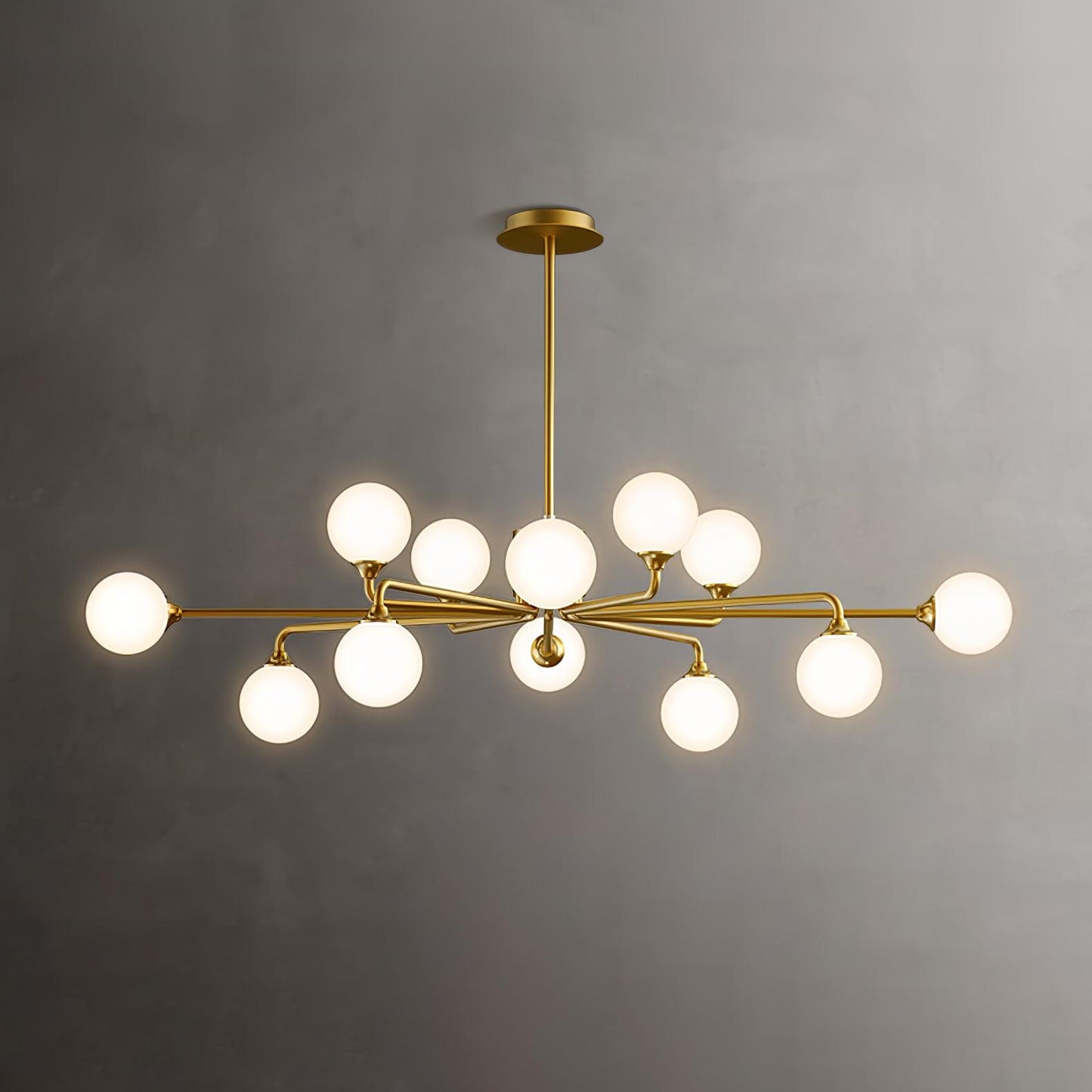 Staggered Glass Globes Chandelier - Modern Design, Adjustable Height