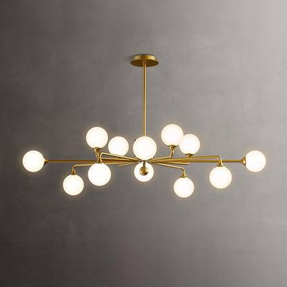 Staggered Glass Globes Chandelier - Modern Design, Adjustable Height