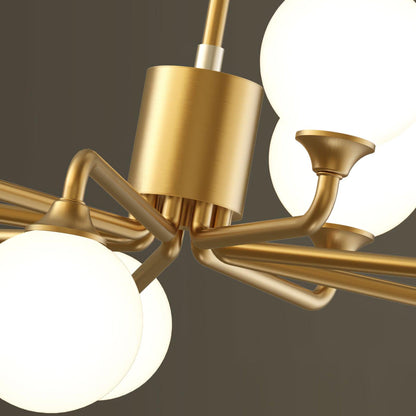 Staggered Glass Globes Chandelier - Modern Design, Adjustable Height