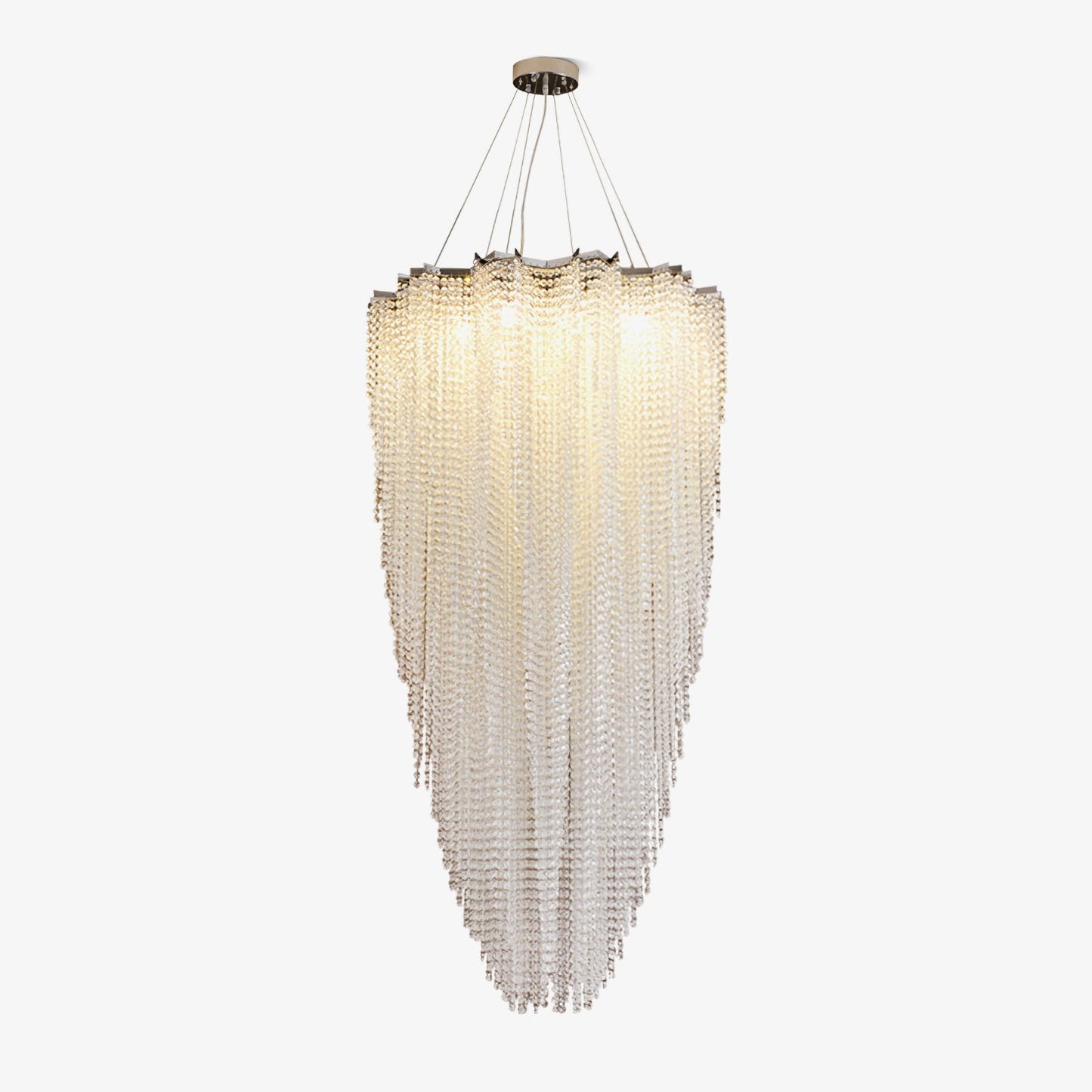 Elegant Crystal Chandelier - Dazzling Light Fixture with Adjustable He