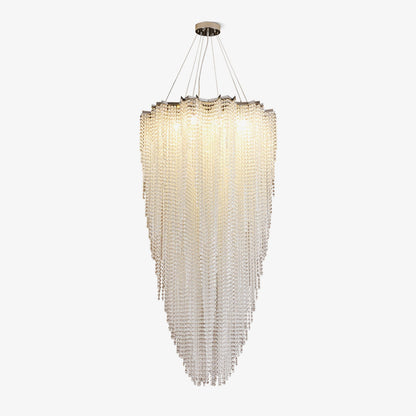 Elegant Crystal Chandelier - Dazzling Light Fixture with Adjustable He
