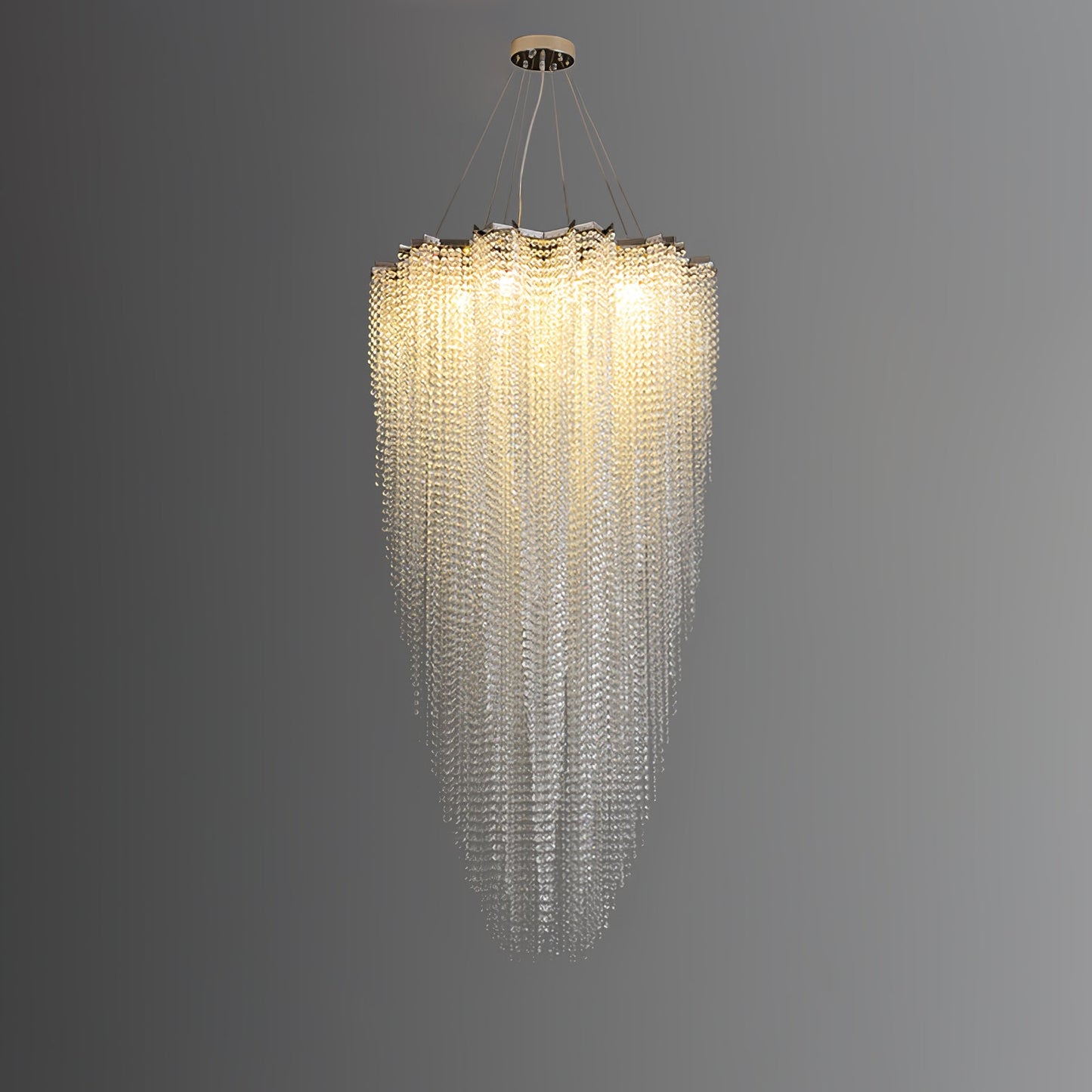 Elegant Crystal Chandelier - Dazzling Light Fixture with Adjustable He