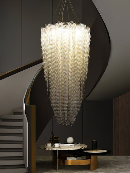 Elegant Crystal Chandelier - Dazzling Light Fixture with Adjustable He