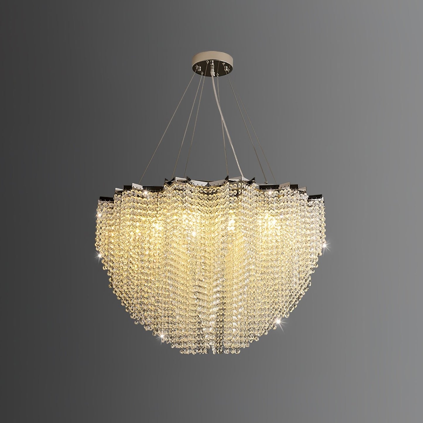Elegant Crystal Chandelier - Dazzling Light Fixture with Adjustable He