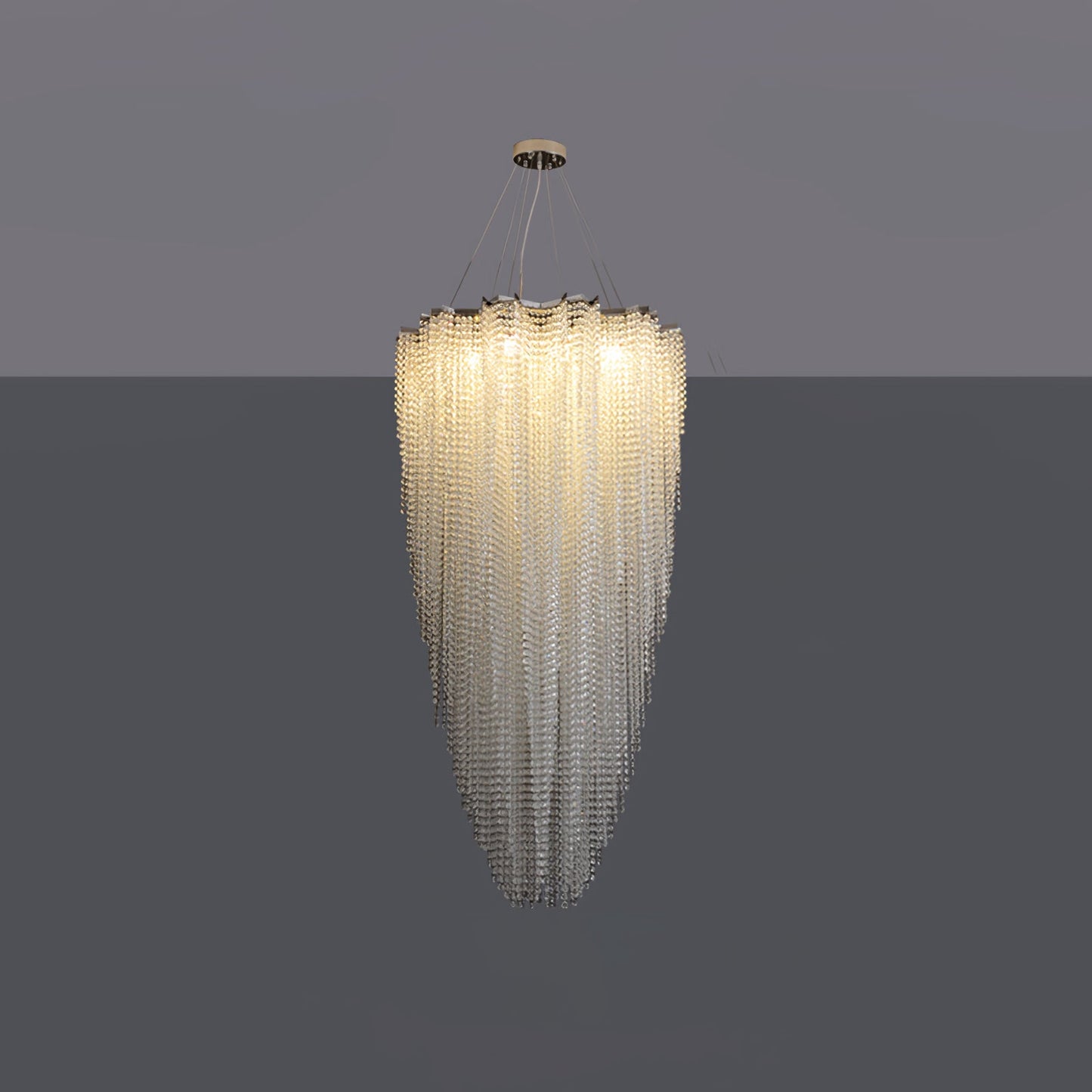 Elegant Crystal Chandelier - Dazzling Light Fixture with Adjustable He