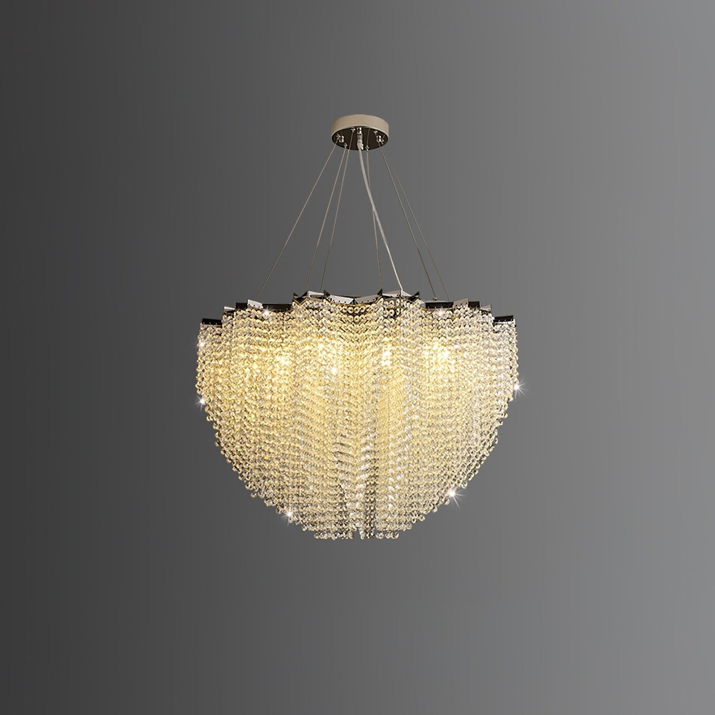Elegant Crystal Chandelier - Dazzling Light Fixture with Adjustable He