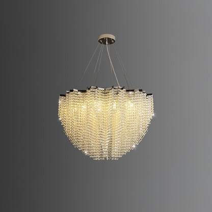Elegant Crystal Chandelier - Dazzling Light Fixture with Adjustable He