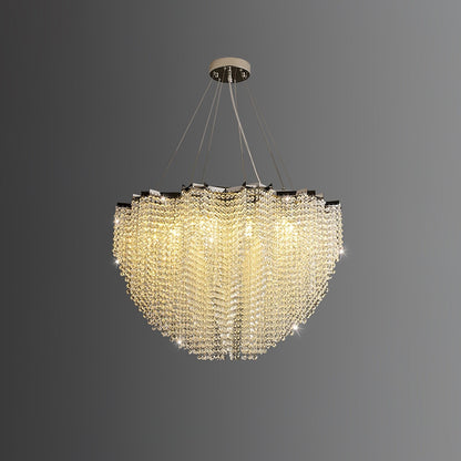 Elegant Crystal Chandelier - Dazzling Light Fixture with Adjustable He