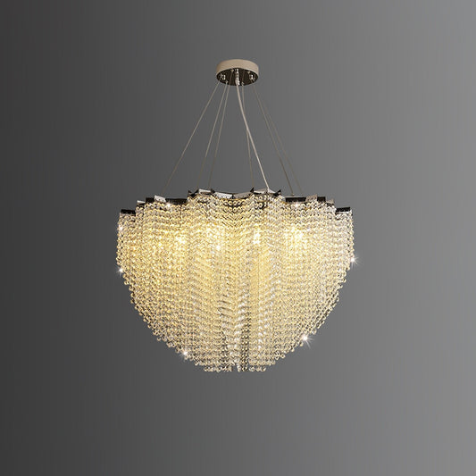 Elegant Crystal Chandelier - Dazzling Light Fixture with Adjustable He