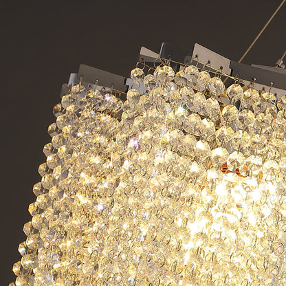 Elegant Crystal Chandelier - Dazzling Light Fixture with Adjustable He