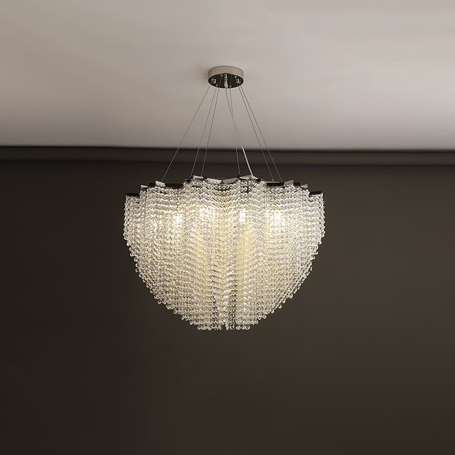 Elegant Crystal Chandelier - Dazzling Light Fixture with Adjustable He