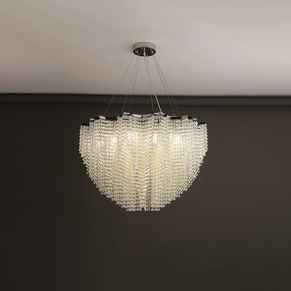 Elegant Crystal Chandelier - Dazzling Light Fixture with Adjustable He