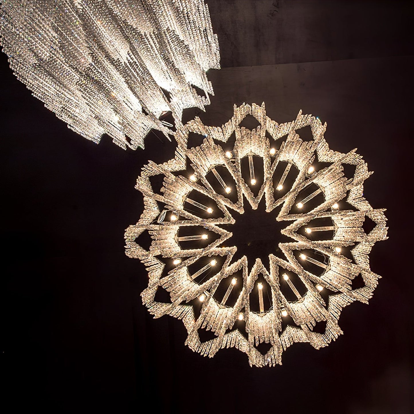 Elegant Crystal Chandelier - Dazzling Light Fixture with Adjustable He