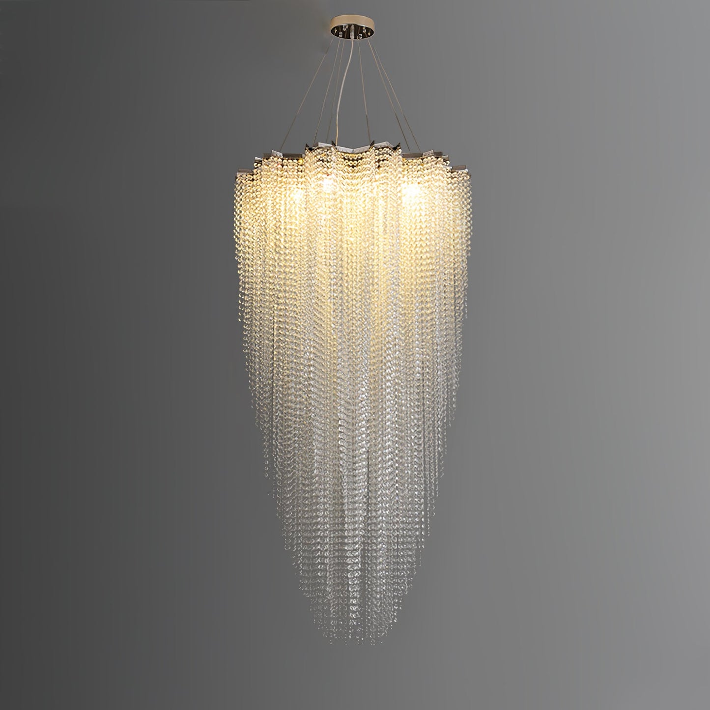 Elegant Crystal Chandelier - Dazzling Light Fixture with Adjustable He