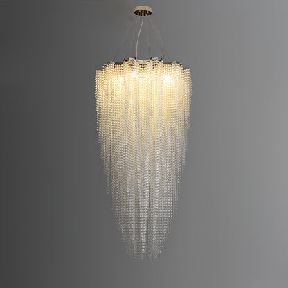 Elegant Crystal Chandelier - Dazzling Light Fixture with Adjustable He