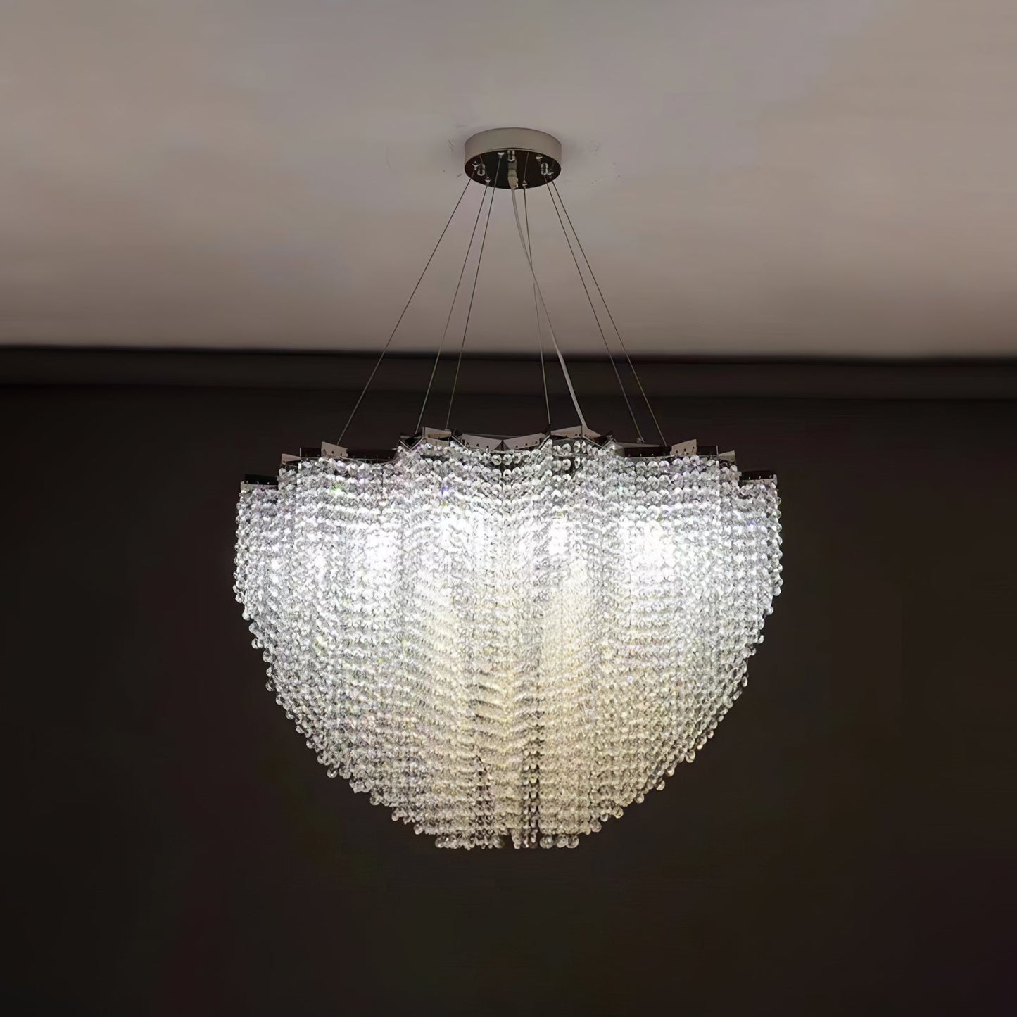 Elegant Crystal Chandelier - Dazzling Light Fixture with Adjustable He
