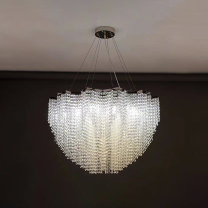 Elegant Crystal Chandelier - Dazzling Light Fixture with Adjustable He