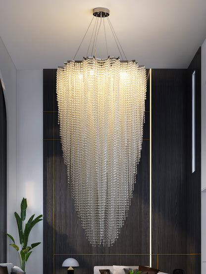 Elegant Crystal Chandelier - Dazzling Light Fixture with Adjustable He