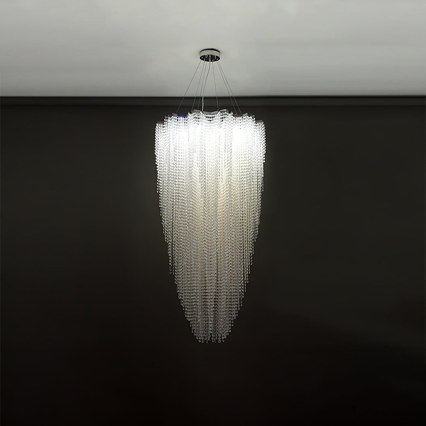 Elegant Crystal Chandelier - Dazzling Light Fixture with Adjustable He