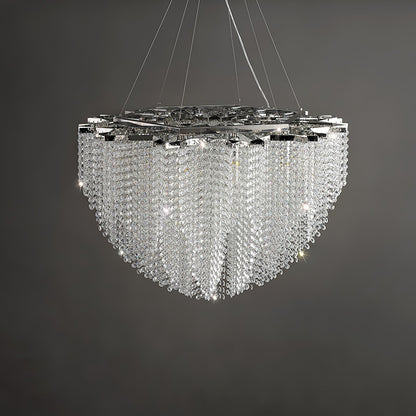 Elegant Crystal Chandelier - Dazzling Light Fixture with Adjustable He