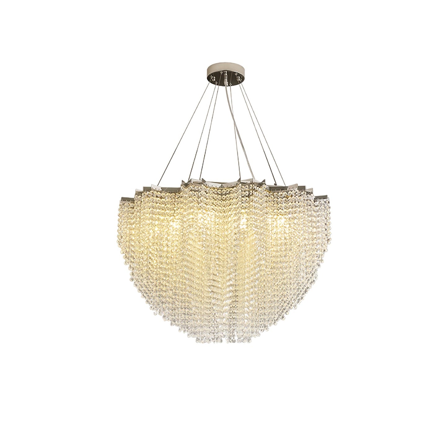 Elegant Crystal Chandelier - Dazzling Light Fixture with Adjustable He