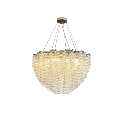 Elegant Crystal Chandelier - Dazzling Light Fixture with Adjustable He
