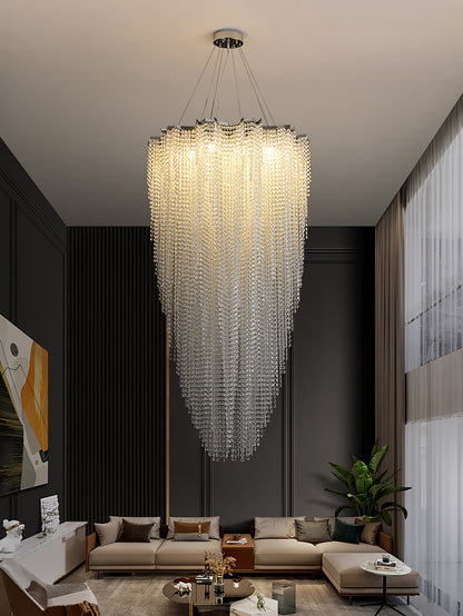 Elegant Crystal Chandelier - Dazzling Light Fixture with Adjustable He