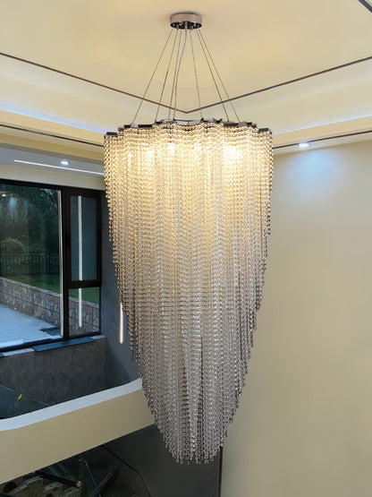 Elegant Crystal Chandelier - Dazzling Light Fixture with Adjustable He