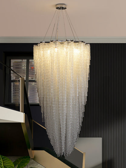 Elegant Crystal Chandelier - Dazzling Light Fixture with Adjustable He