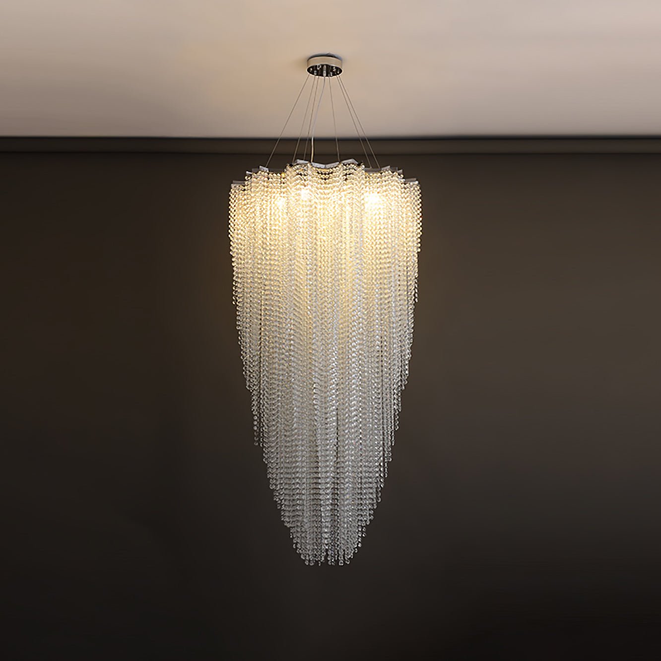 Elegant Crystal Chandelier - Dazzling Light Fixture with Adjustable He