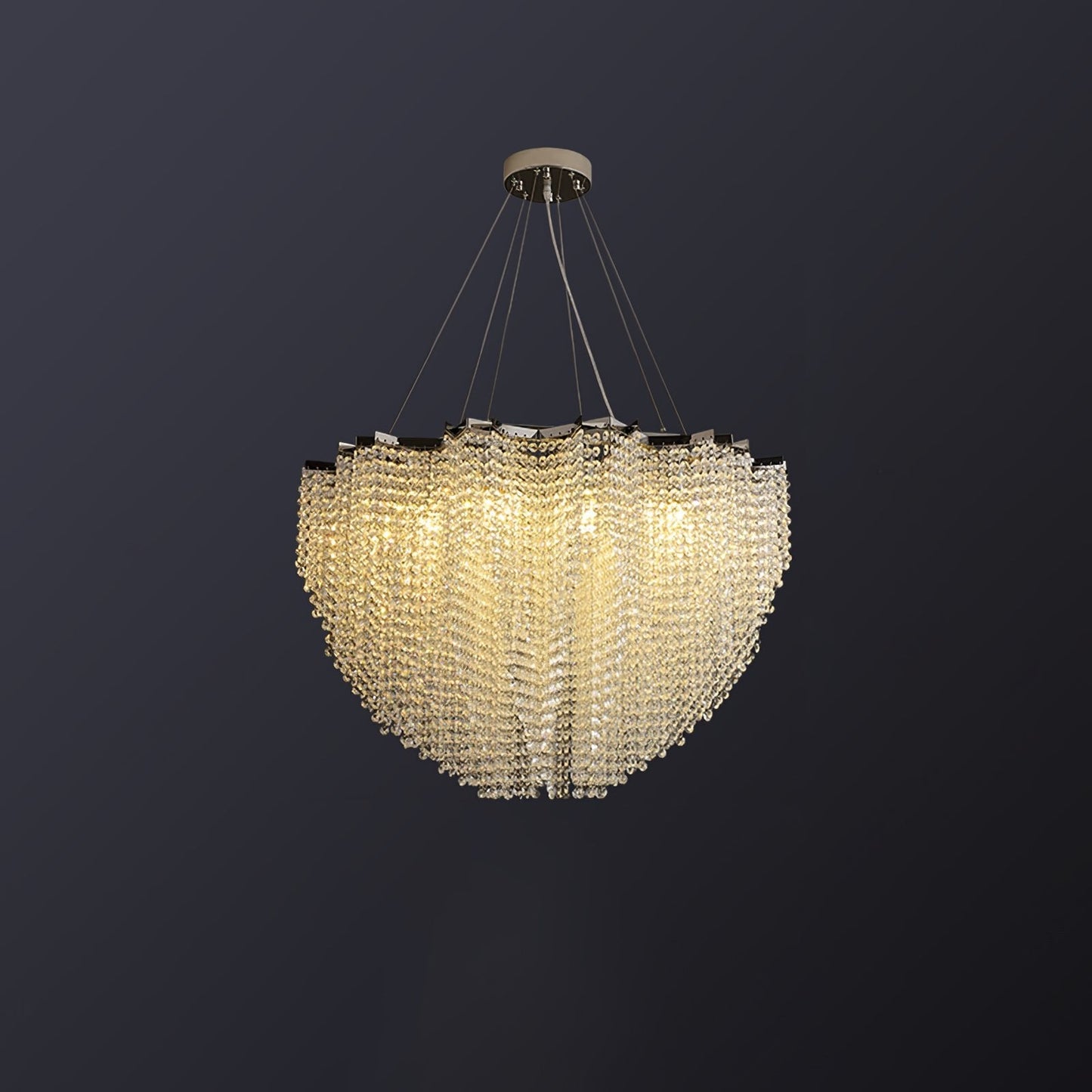 Elegant Crystal Chandelier - Dazzling Light Fixture with Adjustable He