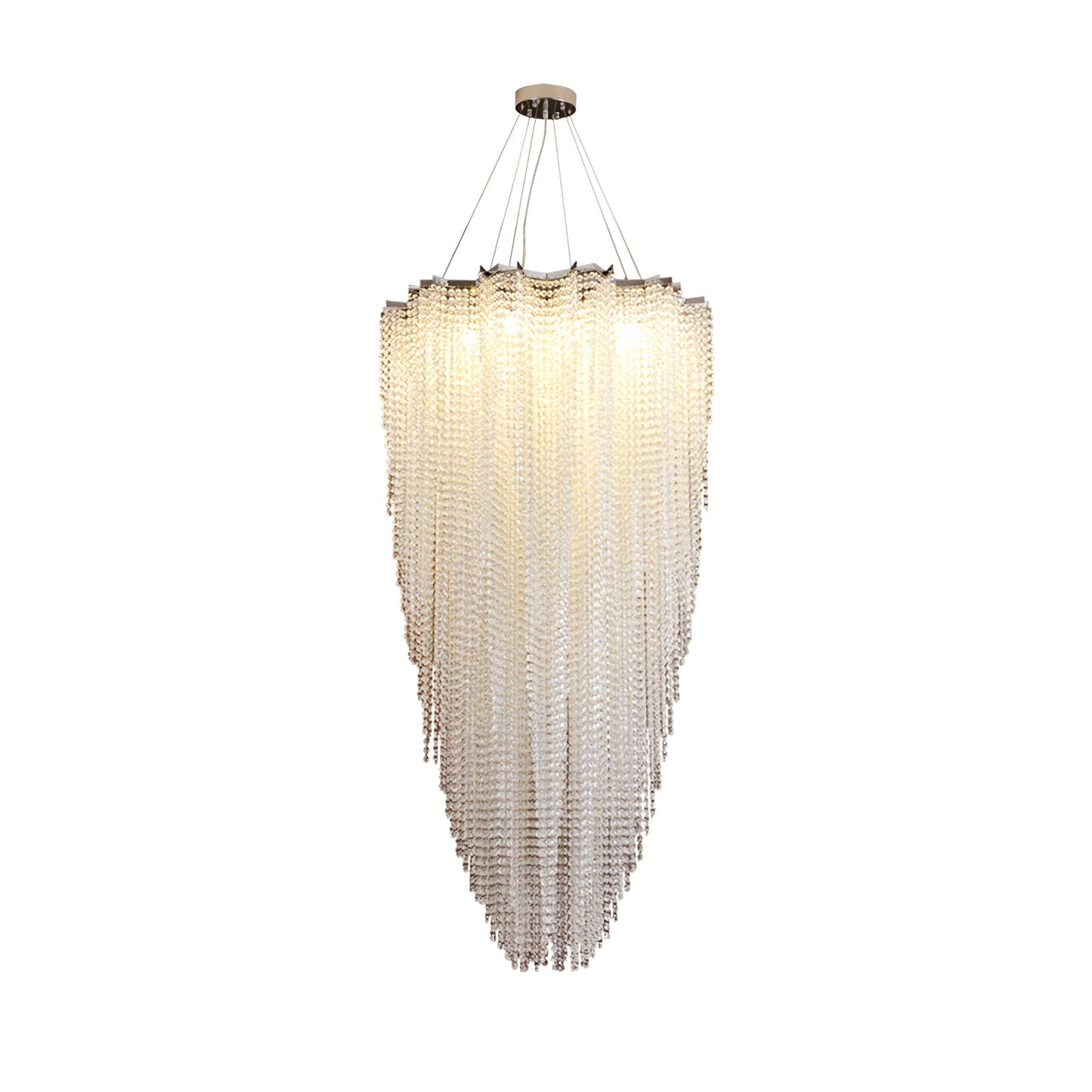 Elegant Crystal Chandelier - Dazzling Light Fixture with Adjustable He