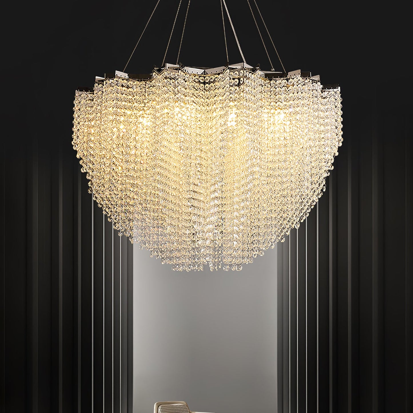 Elegant Crystal Chandelier - Dazzling Light Fixture with Adjustable He