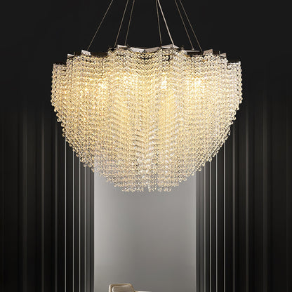 Elegant Crystal Chandelier - Dazzling Light Fixture with Adjustable He