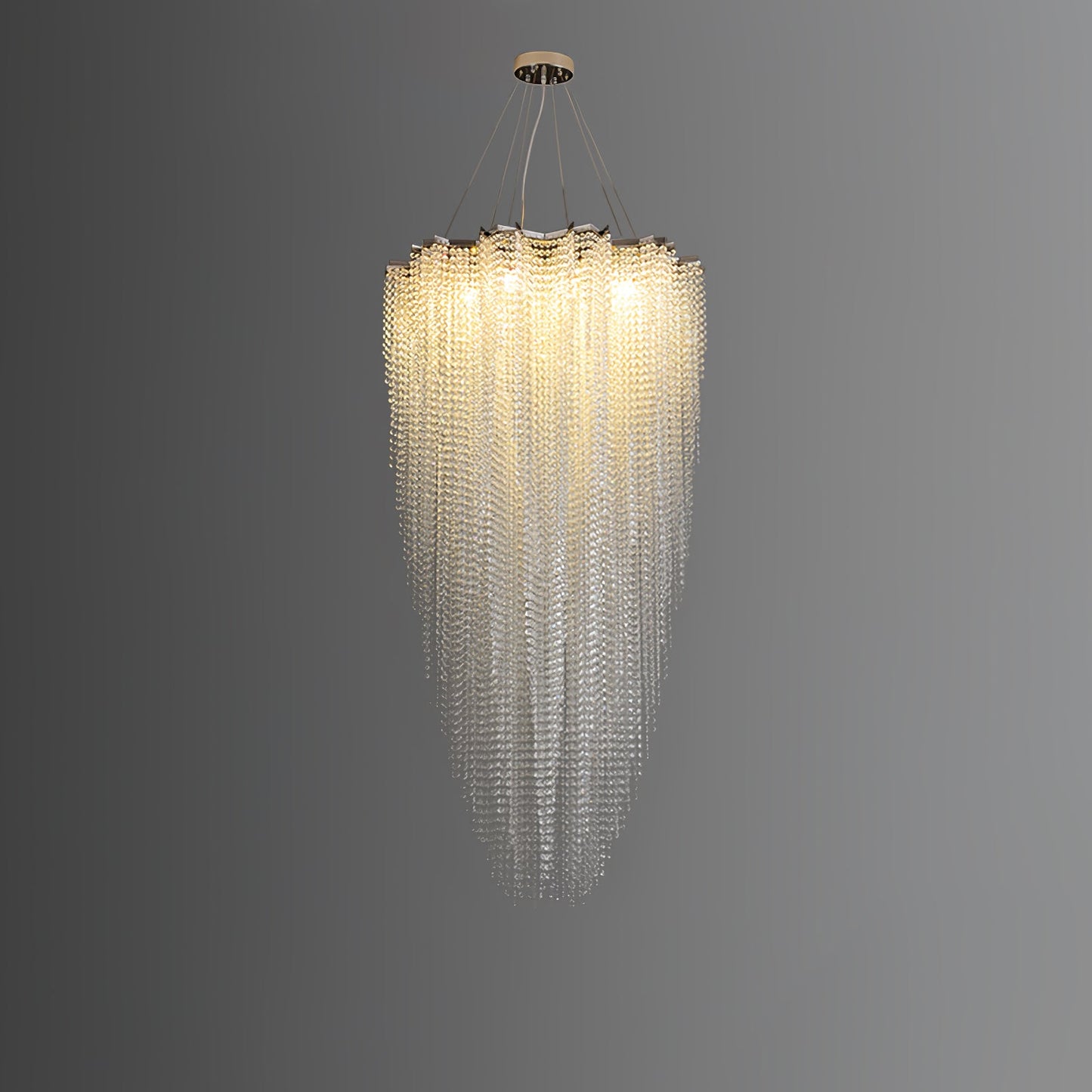 Elegant Crystal Chandelier - Dazzling Light Fixture with Adjustable He