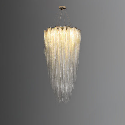 Elegant Crystal Chandelier - Dazzling Light Fixture with Adjustable He
