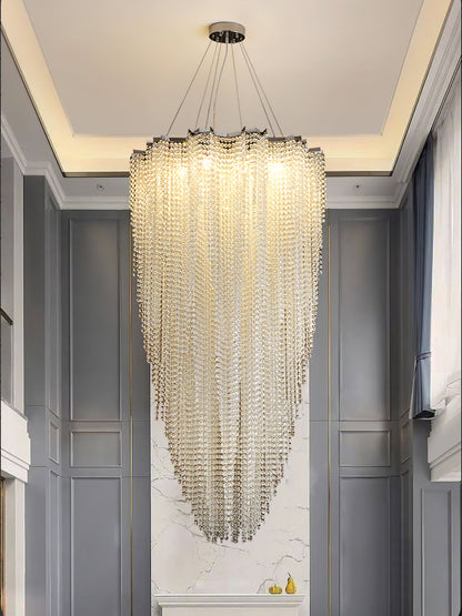 Elegant Crystal Chandelier - Dazzling Light Fixture with Adjustable He